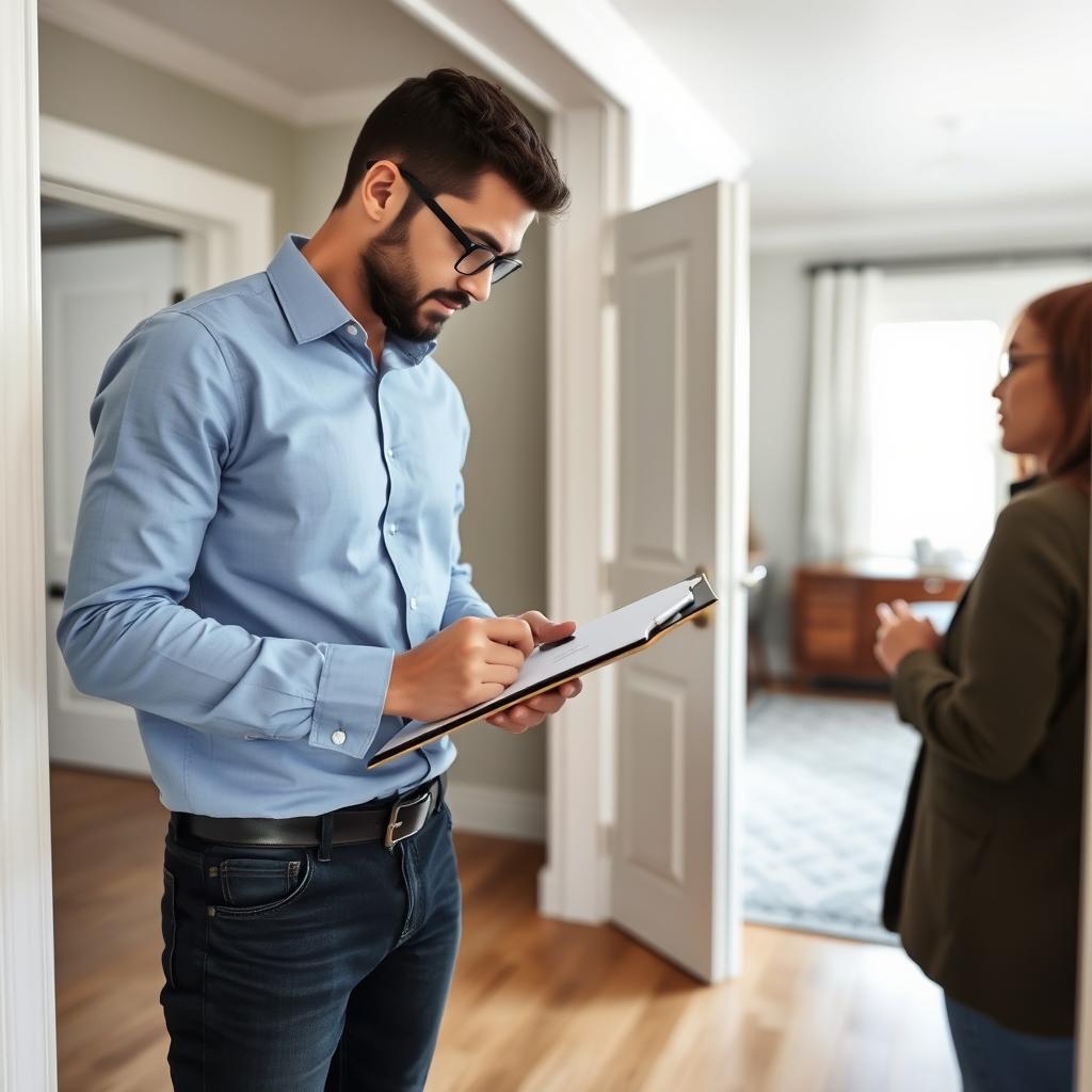 Cash buyer inspecting a house in New York for a cash offer