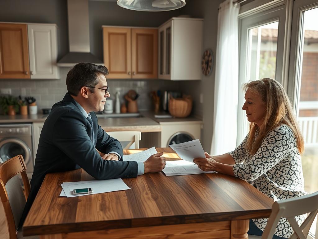 Cash home buyer consultant meeting with Phoenix homeowner