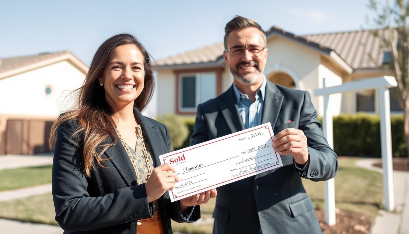 Cash home sale in Fresno with homeowner receiving payment