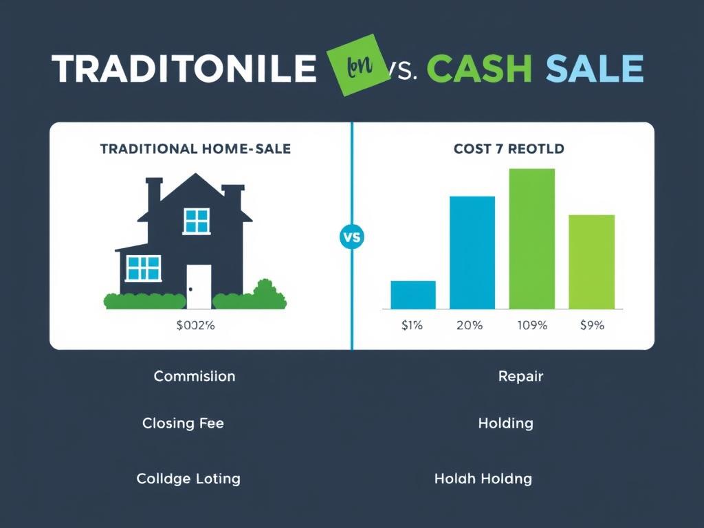 Chart showing cost savings when selling for cash versus traditional real estate in El Paso