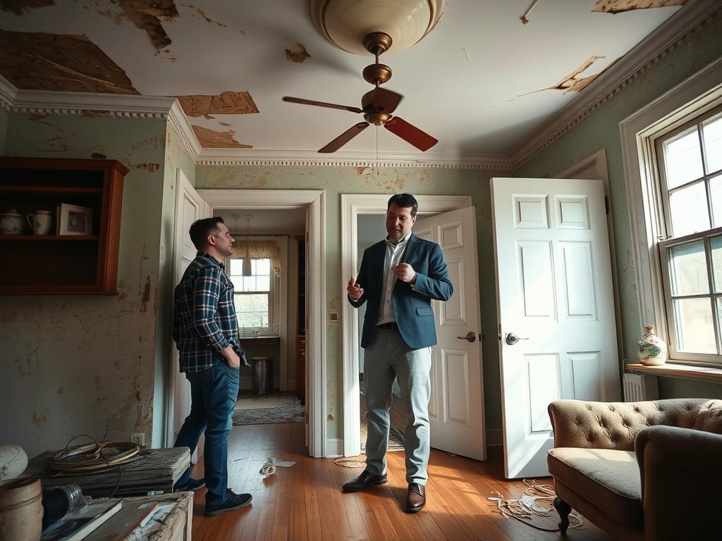 Chicago home interior needing repairs being purchased as-is by a cash buyer