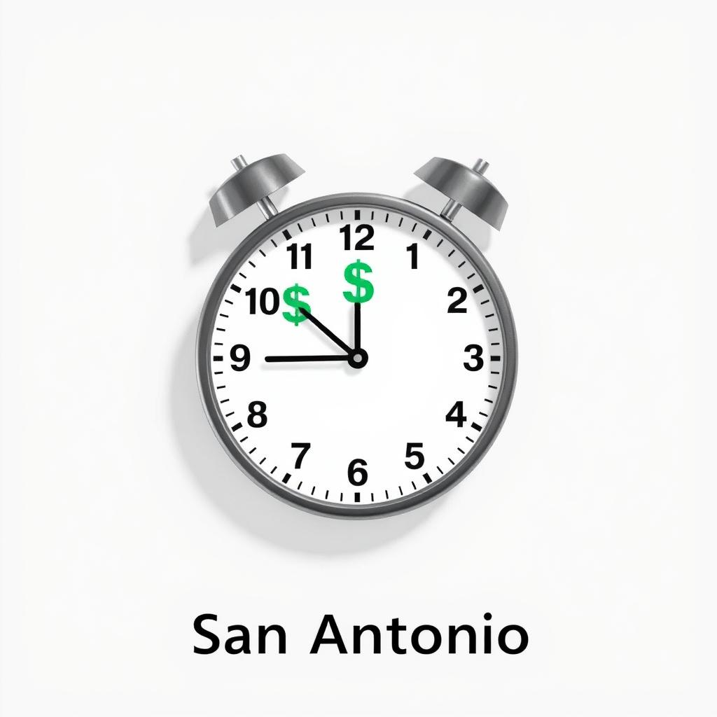 Clock showing fast closing time for San Antonio cash home sales