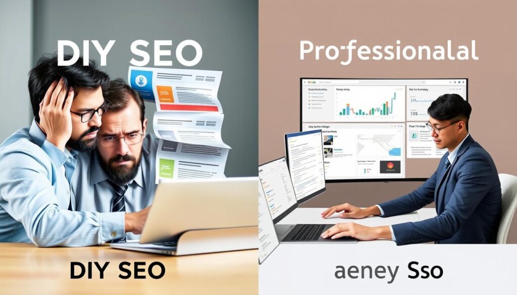Comparison of DIY SEO versus professional SEO Agency Las Vegas services