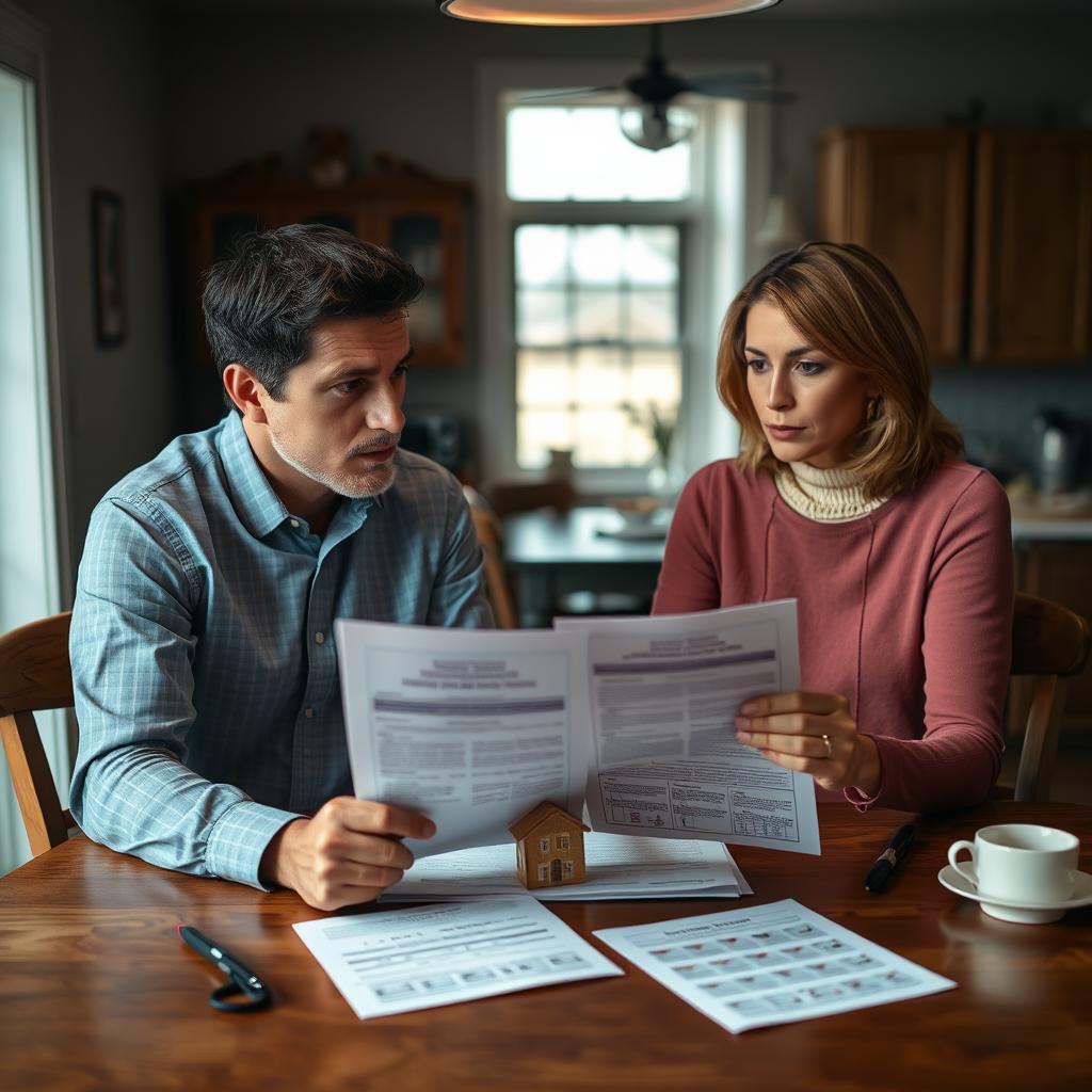 Couple discussing divorce property division in Kansas City