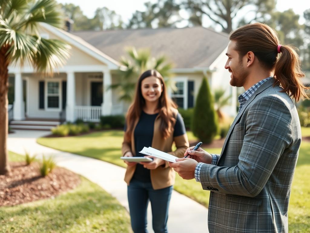 Home buyer visiting Jacksonville property