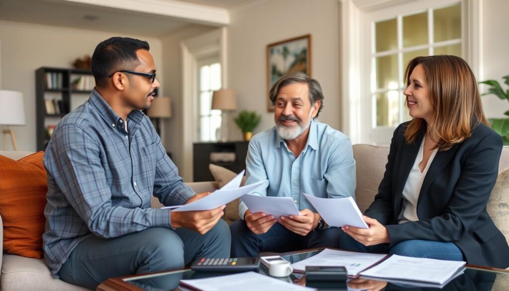 Homeowner getting questions answered about cash home sales in Washington DC