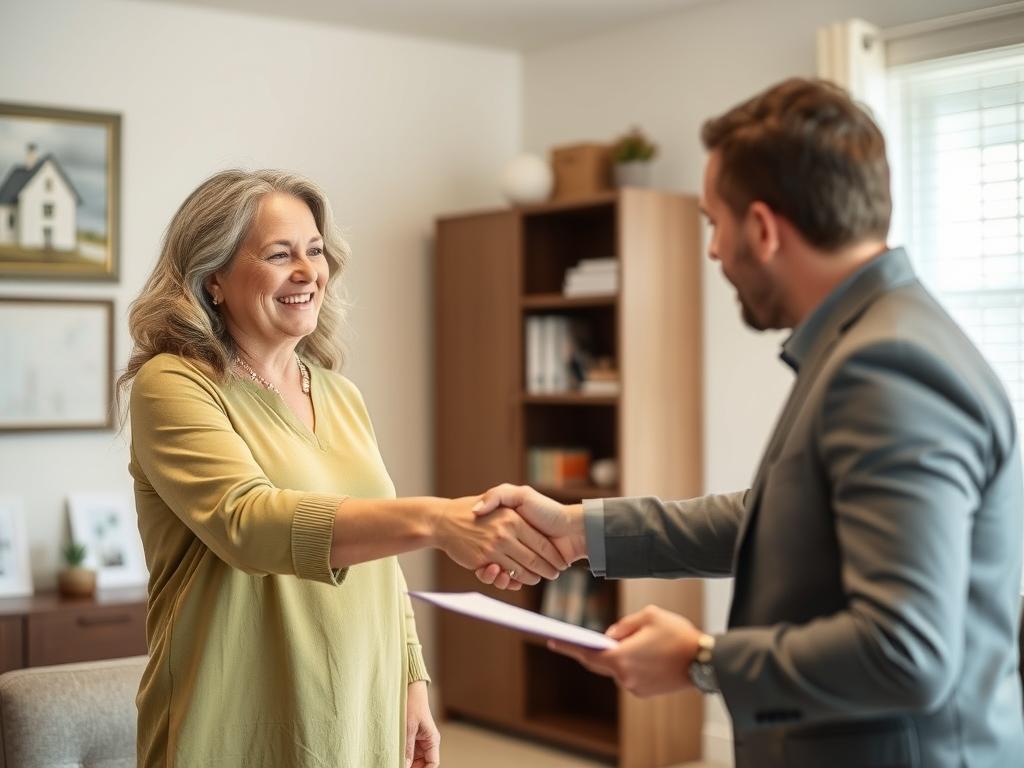 Homeowner receiving payment for Jacksonville house