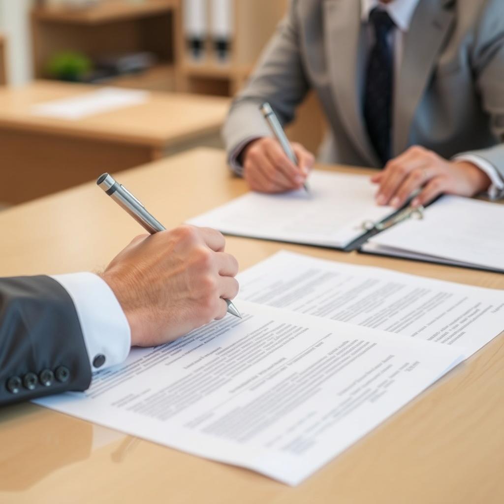 Homeowner signing closing documents for cash sale in El Paso