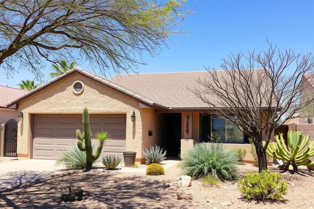 House in Tucson with visible repair needs that would be sold as-is