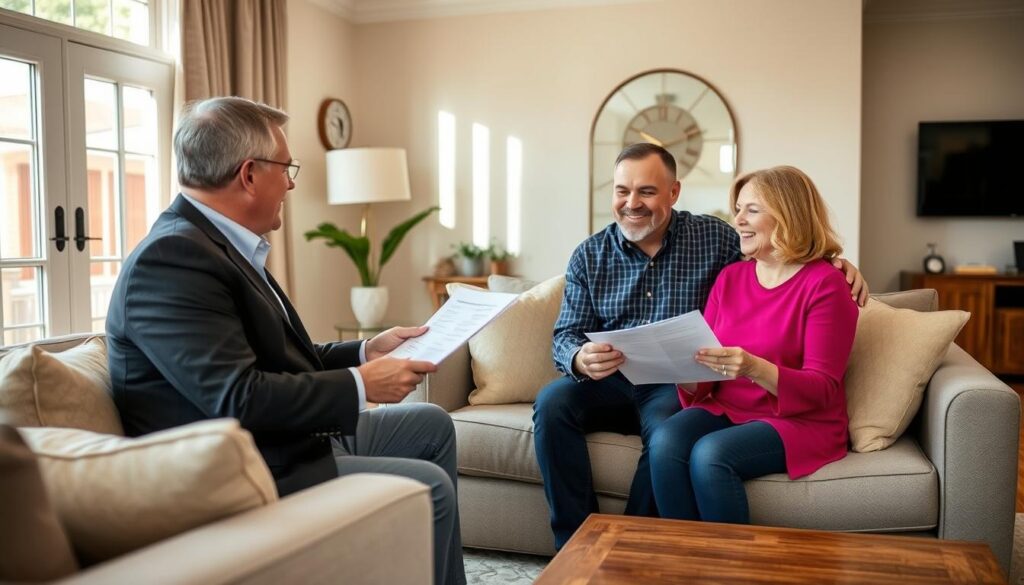 Kansas City homeowner discussing cash sale questions with buyer