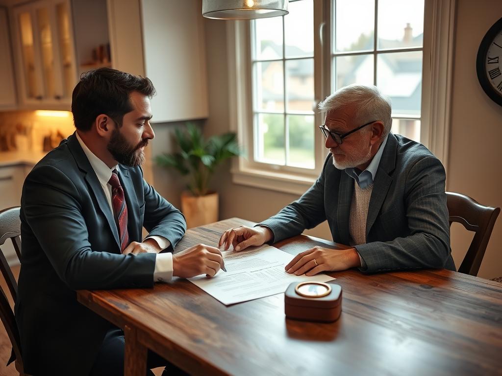 Legitimate cash home buyer in Memphis meeting with homeowner