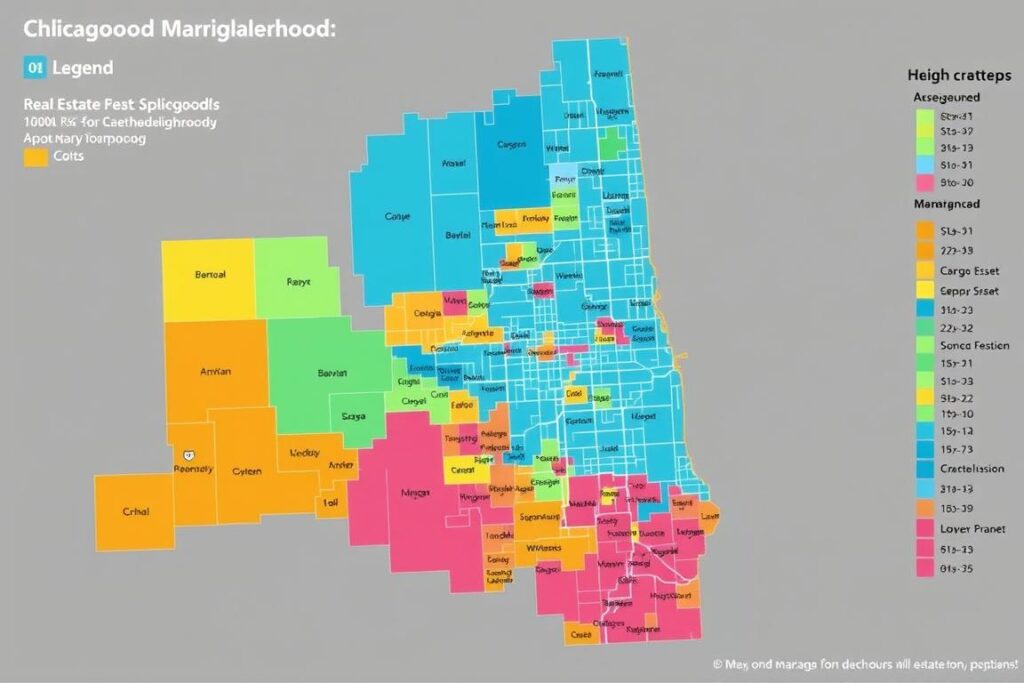 Map of Chicago neighborhoods with varying real estate market conditions