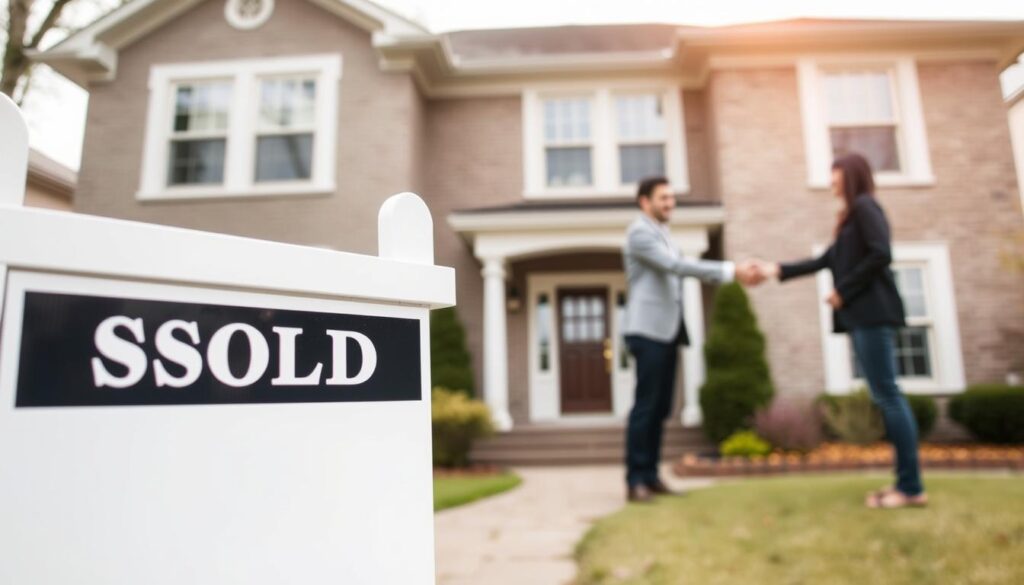 Memphis home being sold for cash with a sold sign and handshake