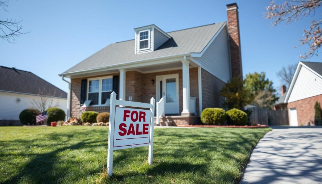 Modern house in Louisville, KY with a 'For Sale' sign in the front yard