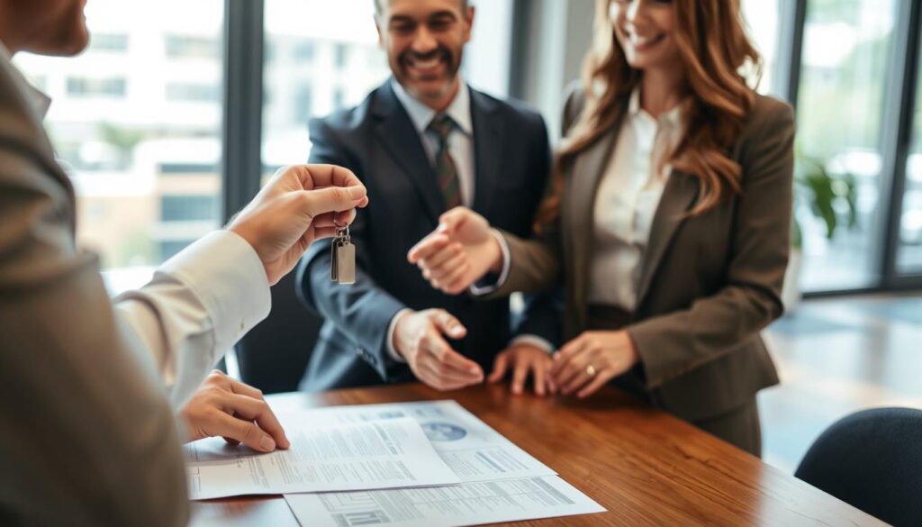 Person receiving cash payment for house sale in Austin