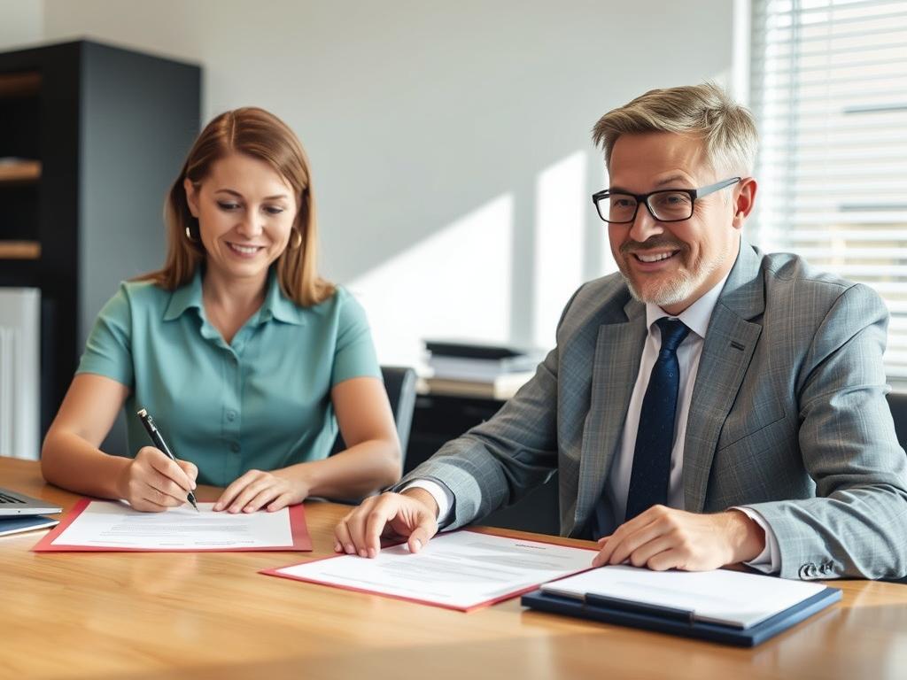 Phoenix homeowner signing cash sale agreement