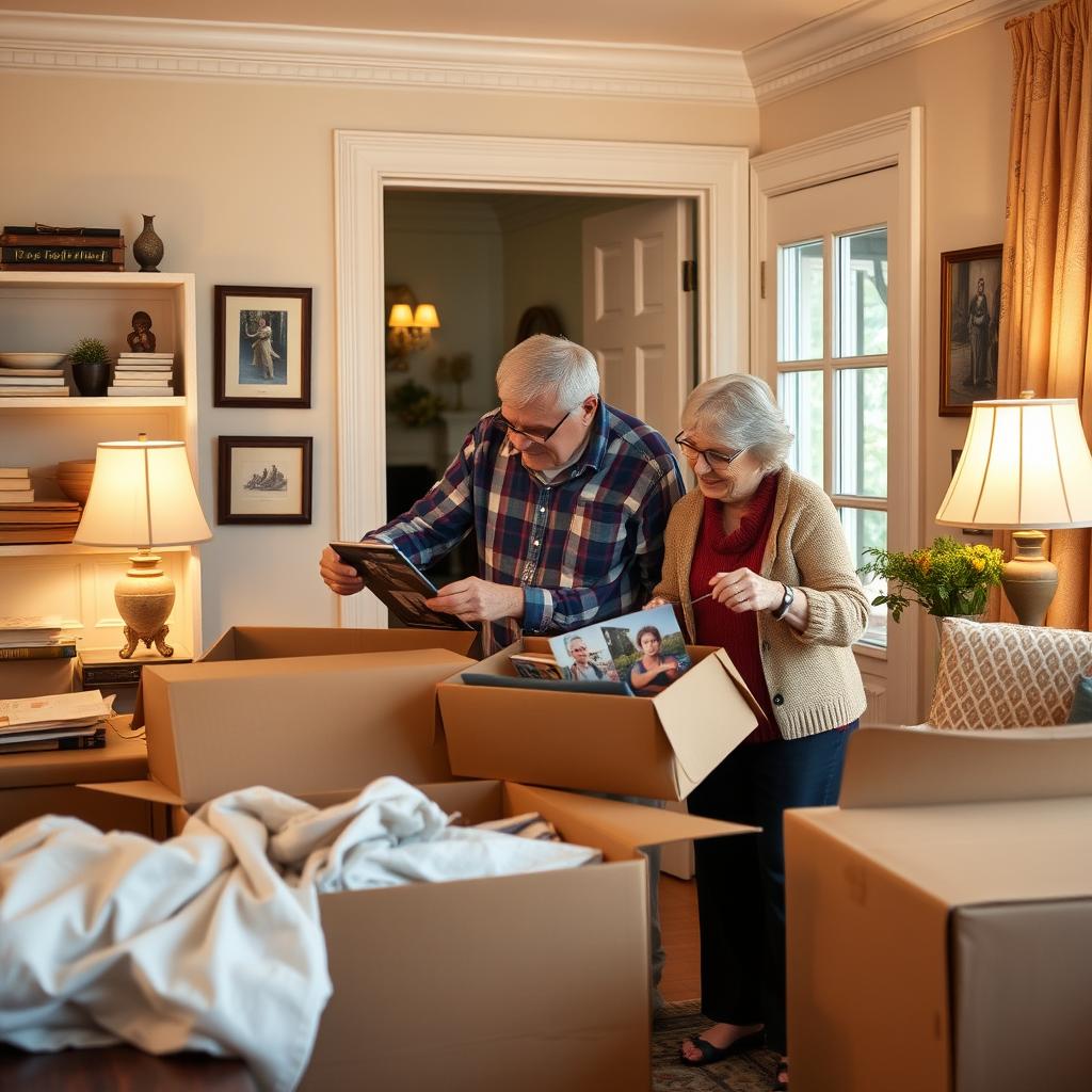 Senior couple downsizing from Washington DC home