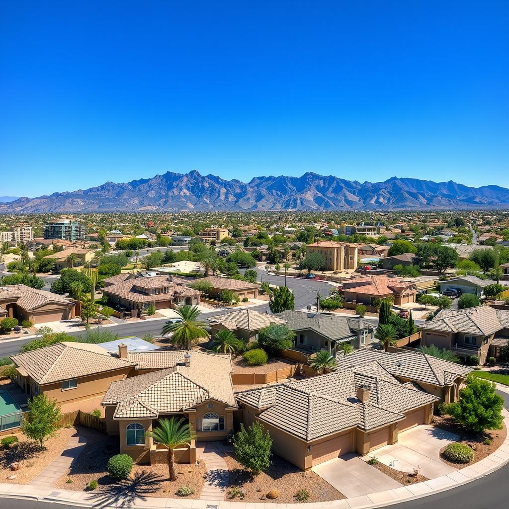 Tucson neighborhood showing investment potential with mountain backdrop